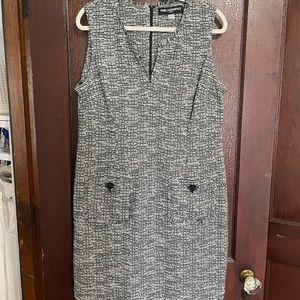 Size 14 Karl Lagerfeld black and white textured sheath dress